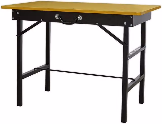 Loops Multicolour Folding Portable Workbench with Steel and Wood Construction, W: 100 cm