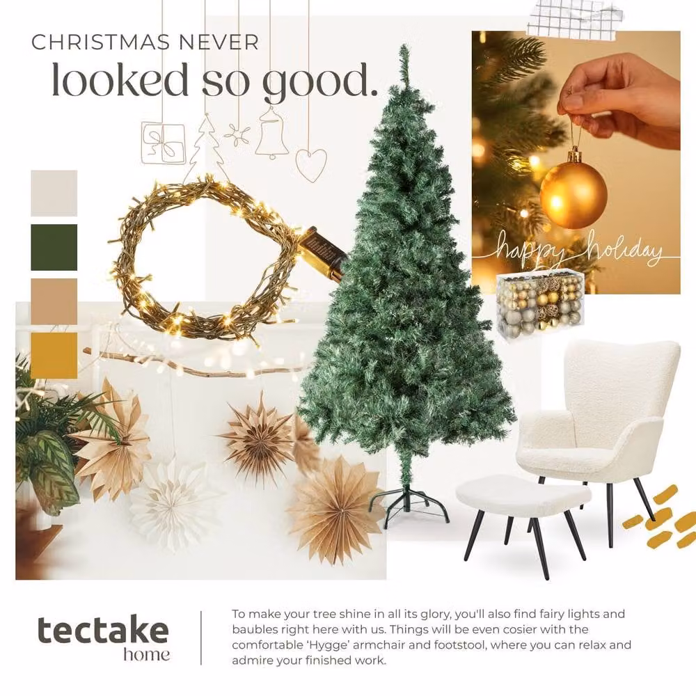 tectake Green Christmas Tree, Height: 180 cm – 7