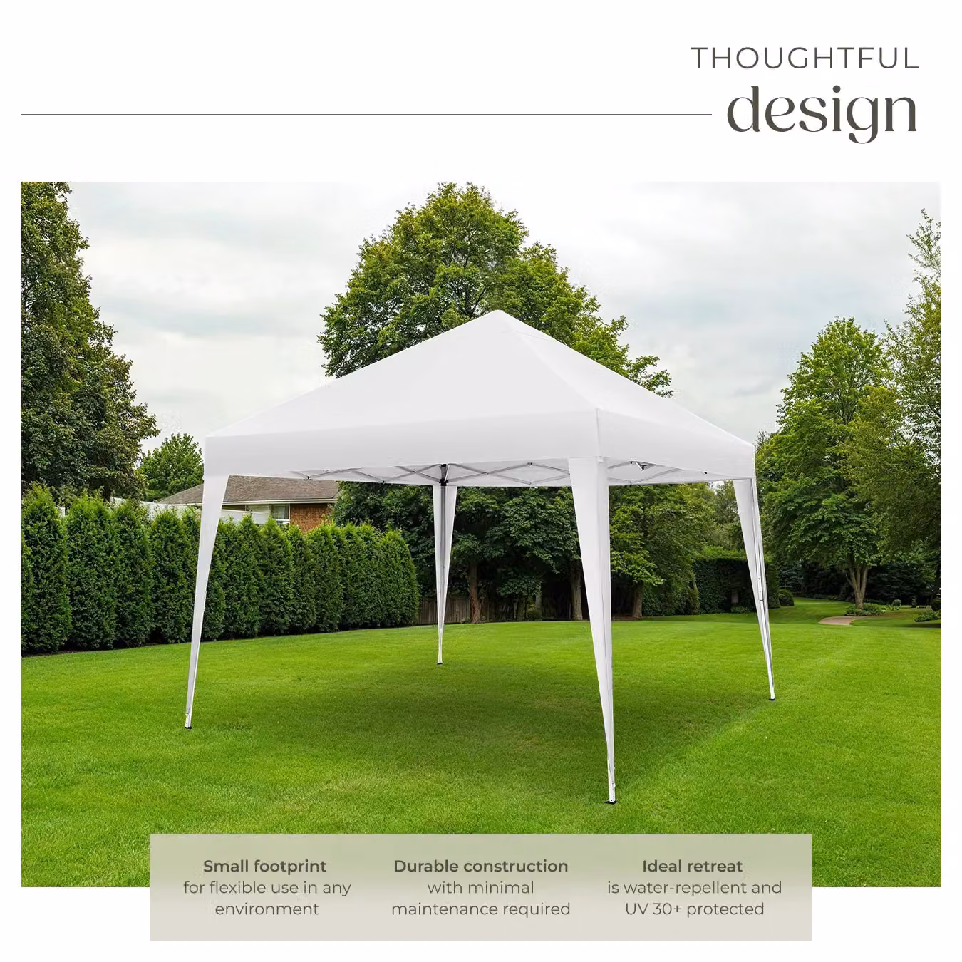tectake Gazebo Linosa White, W/D/H: 300 x 300 x 255 cm – 3