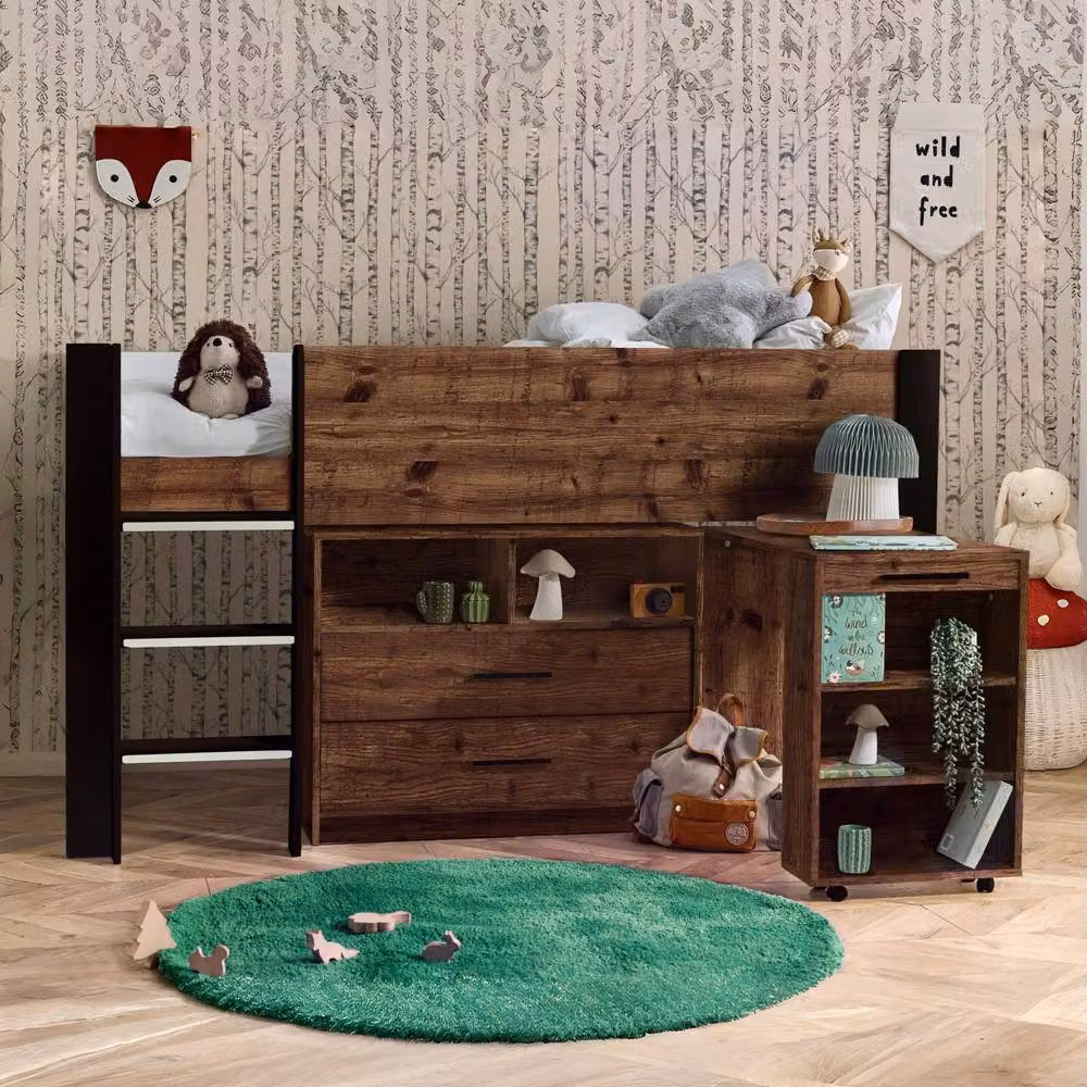 Cheshire Copper Midsleeper Bed in Urban Rustic and Black, Single 90cm – 3