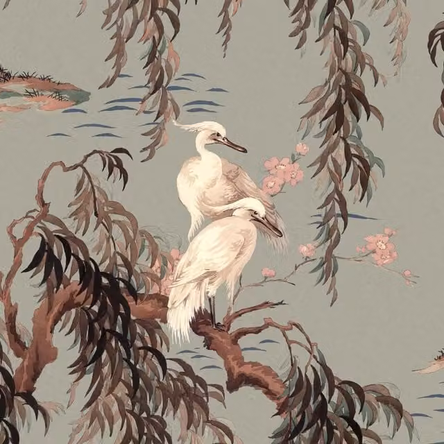 House of Hackney ZEUS Floral Wallpaper Sample in Eau De Nil Green