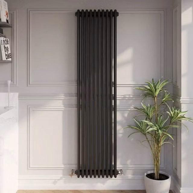 Temprazo Black Steel Wall Mounted Column Radiator
