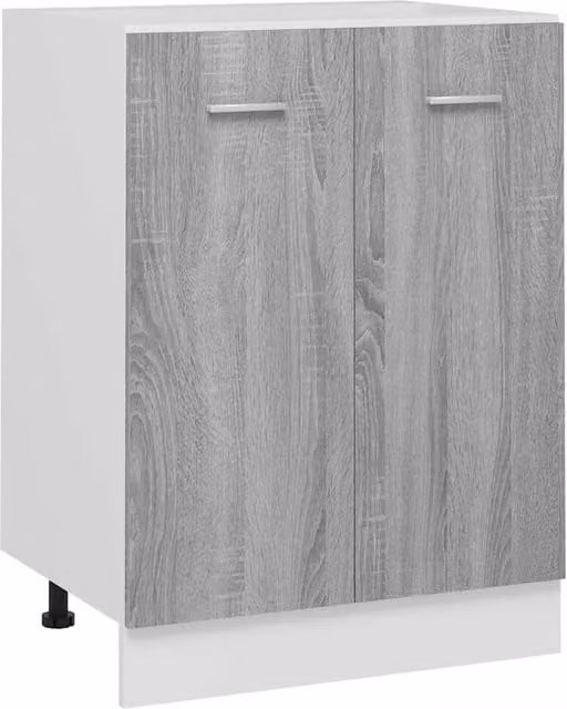 Berkfield Home Modern Grey Matt Kitchen Base Unit with Hinged Doors, W/D/H: 60 x 46 x 81.5 cm – 1