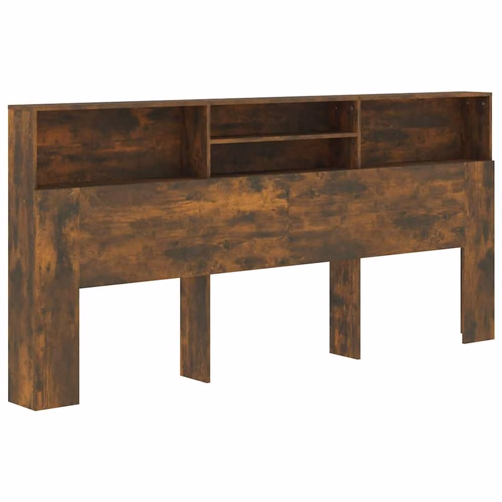 Berkfield Home Headboard Cabinet in Smoked Oak Brown, W: 220 cm, D: 19 cm, H: 103.5 cm – 3