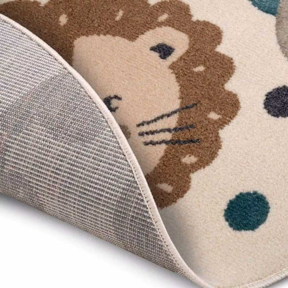 THE RUGS Adventures Animal Party Round Polypropylene Kids Play Rug in Beige and Multicolour, Diameter: 100 cm – 2