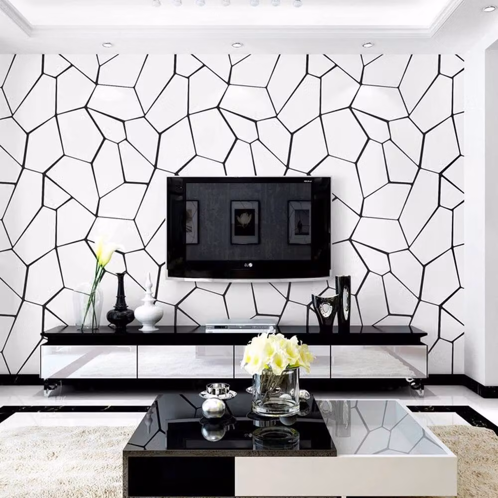 EONLION White Geometric Pattern Abstract Wallpaper, Width: 100 cm – 3
