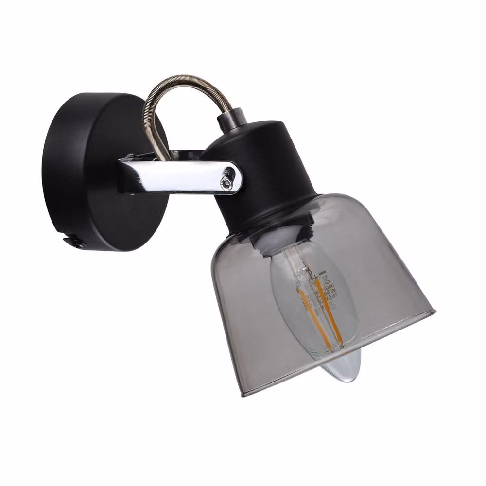 Pagazzi Zach Black Modern Ceiling Spotlight with Transparent Glass Shade – 2