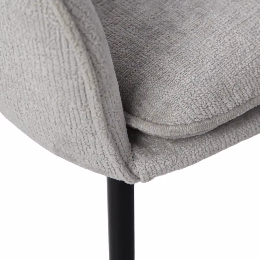Home Garden Direct Muse Accent Chair in Grey Woven Fabric with Metal Frame – 3