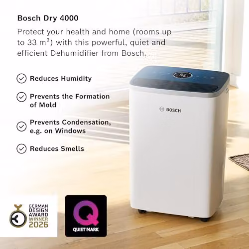 Bosch Dry 4000 Dehumidifier, 16L, White – 2