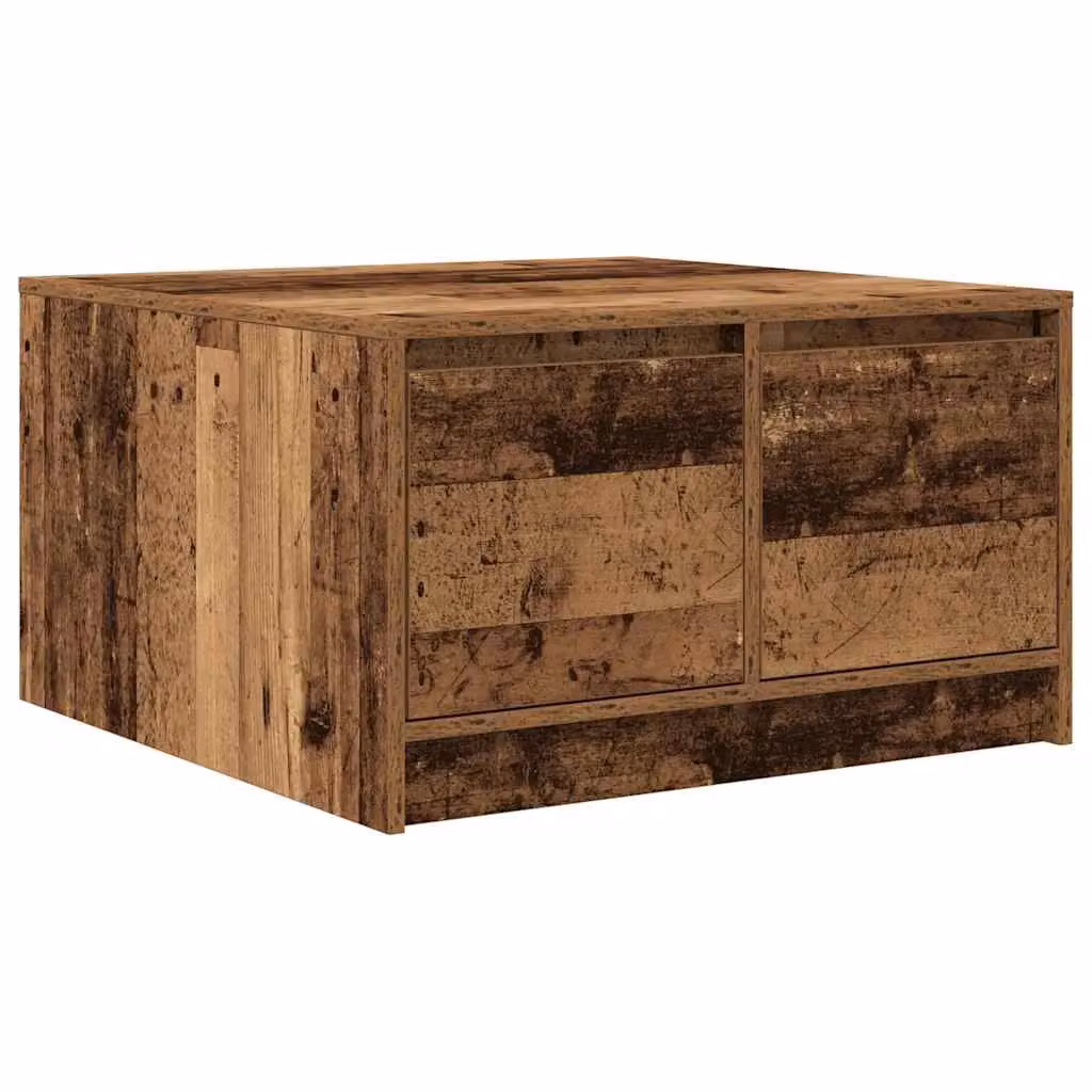 Berkfield Home Coffee Table with Drawers in Brown Old Wood, W/D/H: 70.5 x 70 x 40 cm – 2