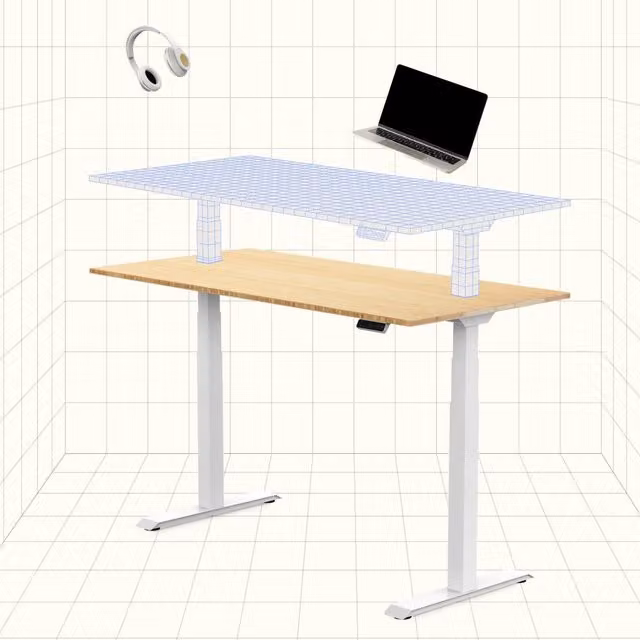 FlexiSpot E7 Electric Height Adjustable Standing Desk with Dual-Motor Lifting System, White Rectangular Desk for Home Office