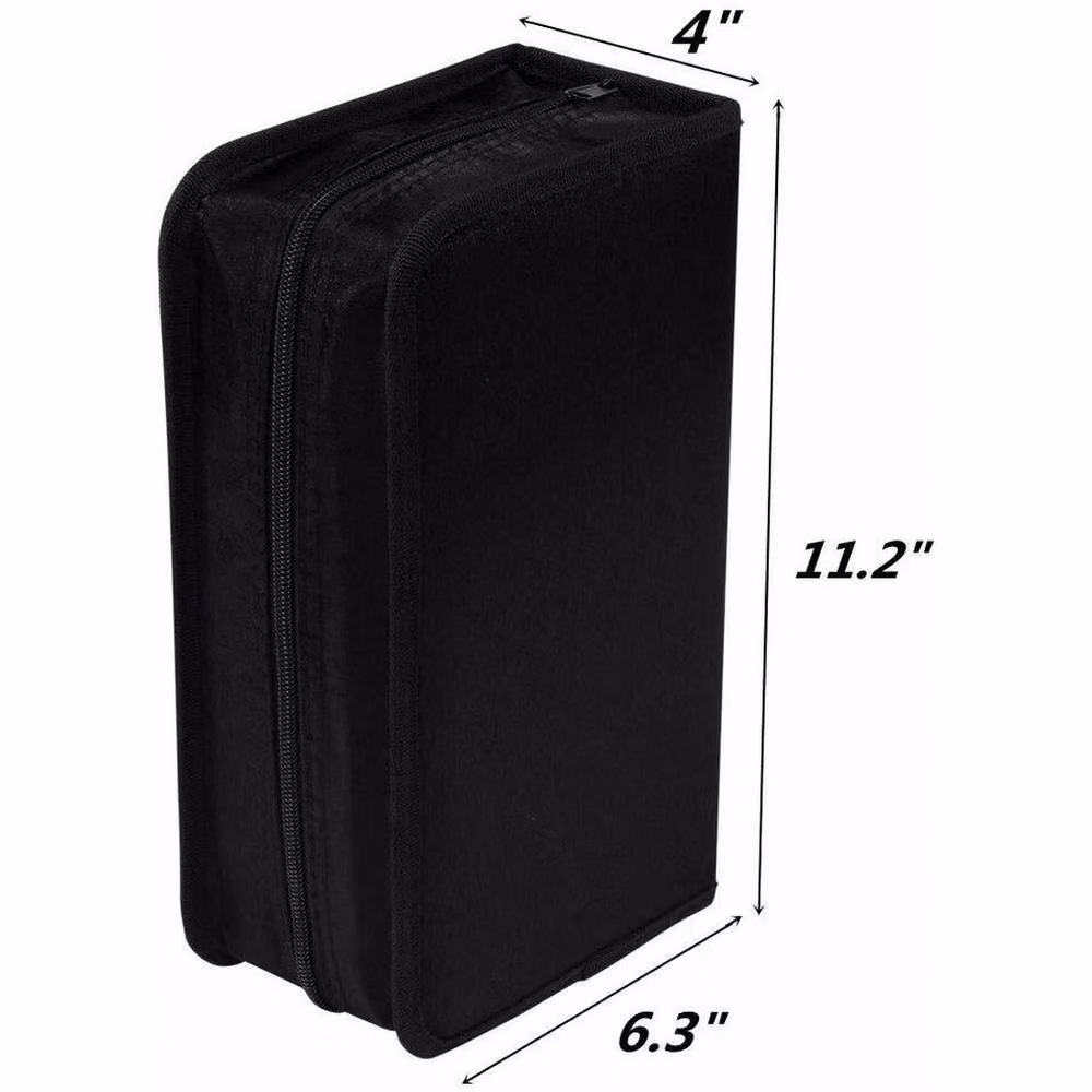 FLAVORA Black 128 CD Case DVD Wallet Fabric Storage Cover – 2