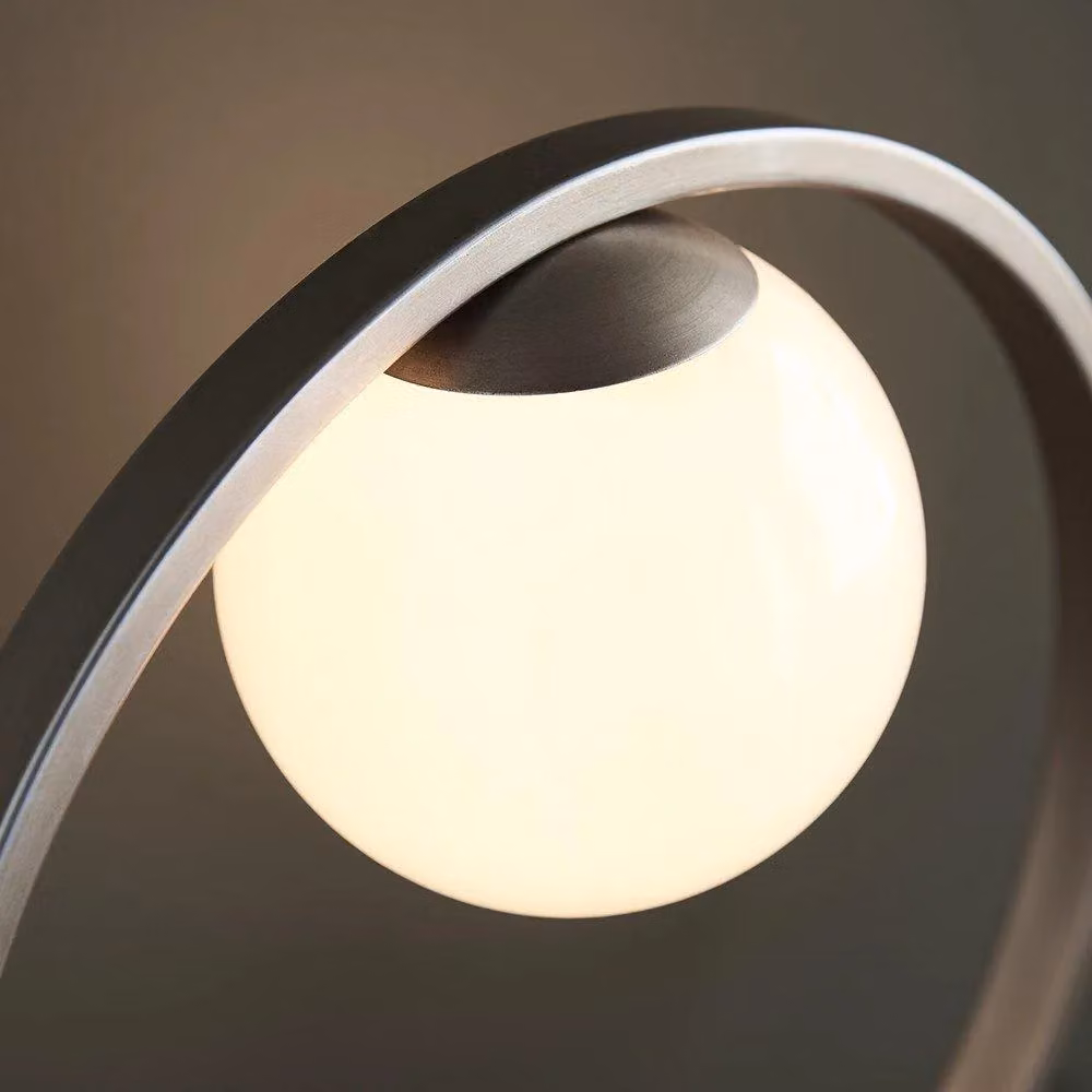 Netlighting RAVELLO Contemporary Glass Bedside Table Lamp in Silver – 3