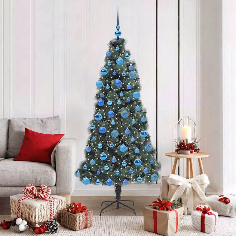 Berkfield Home Elegant Pre-lit Artificial Christmas Tree with Ball Set, Green, Height: 180 cm – 2