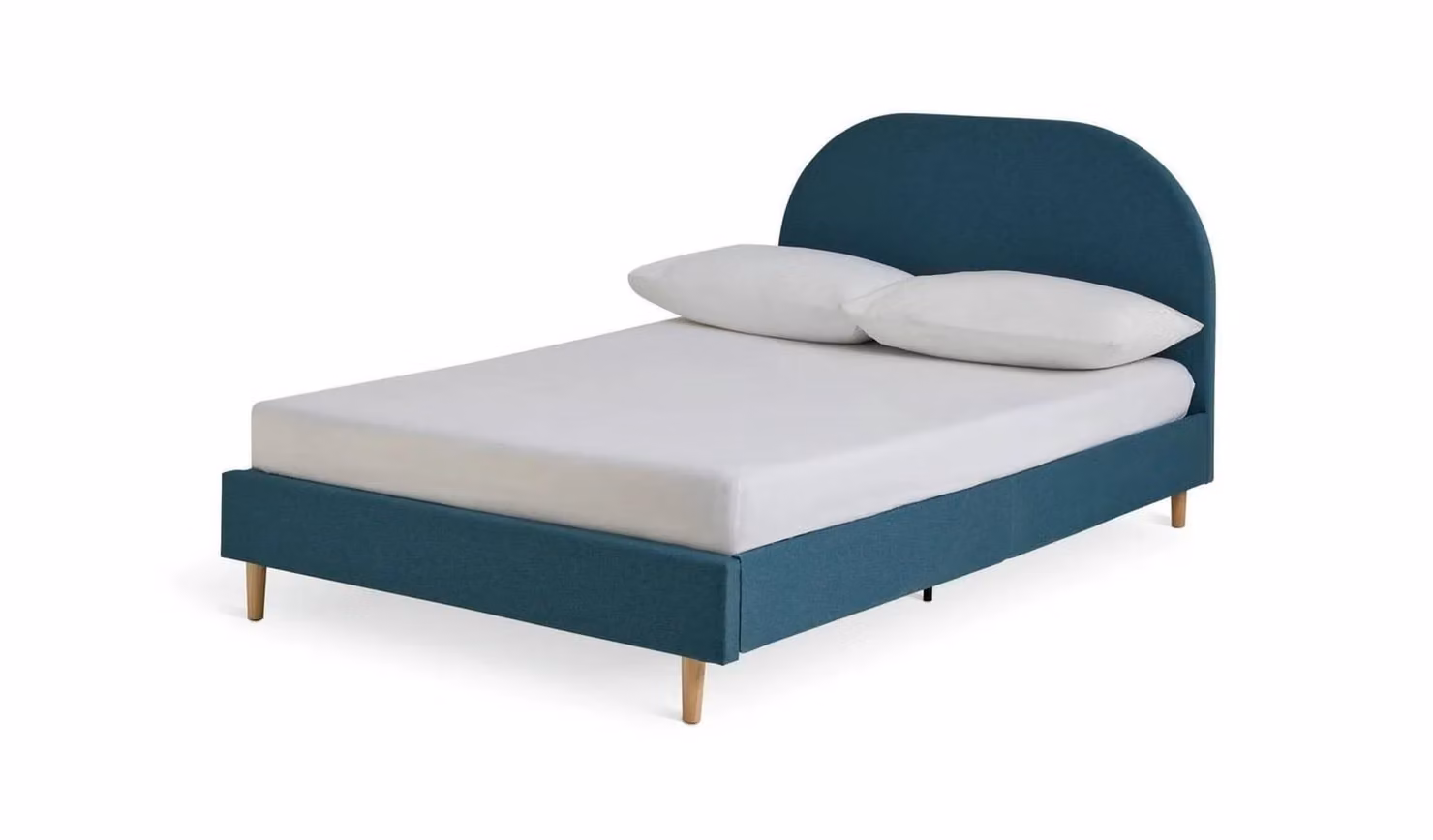 Olivia Small Double Bed Frame in Petrol Blue Upholstered Fabric