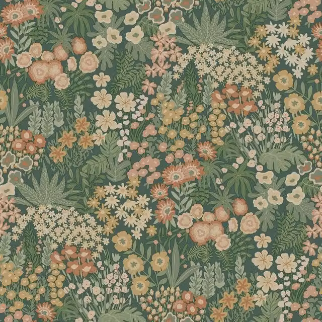 Holden Décor Everbloom Floral Textured Botanical Wallpaper in Green