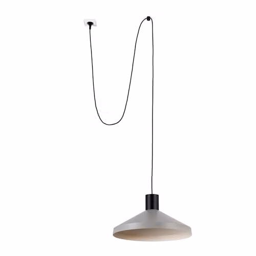 Netlighting Kombo Grey Dome Pendant Lamp with Plug in Black