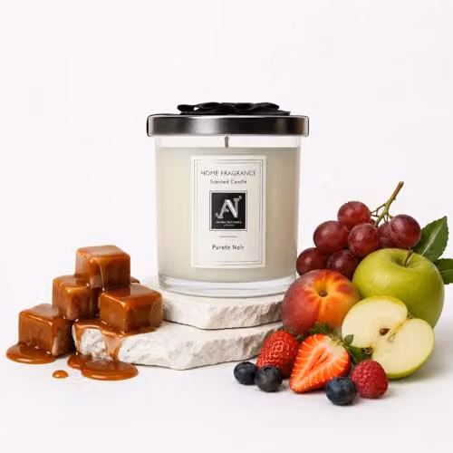 Aroma Naturals Minimalist Luxe Purete Noir Scented Candle in White