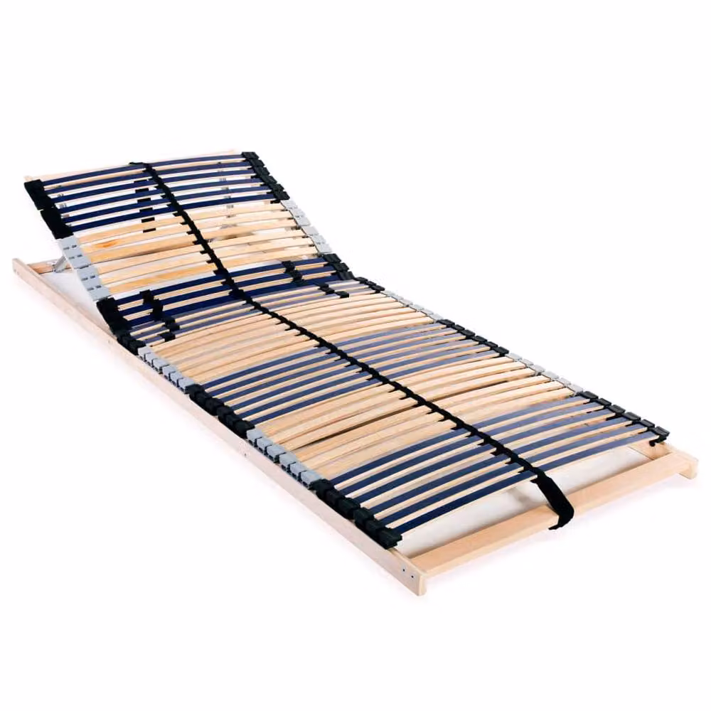 Berkfield Home 7-Zone Ergonomic Slatted Bed Base with 42 Beech and Birch Wood Slats, W/D/H: 70 x 200 cm – 2