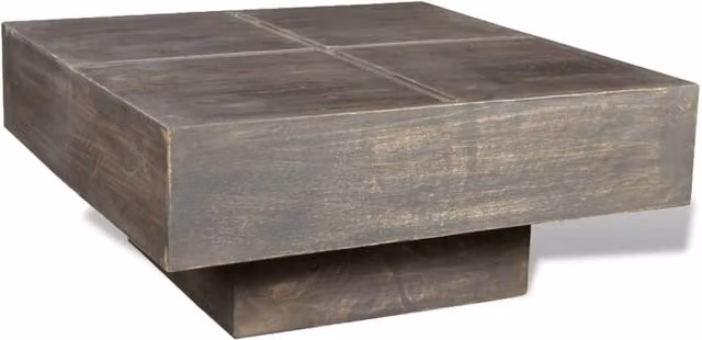 Berkfield Home Square Coffee Table in Dark Brown Antique Solid Mango Wood