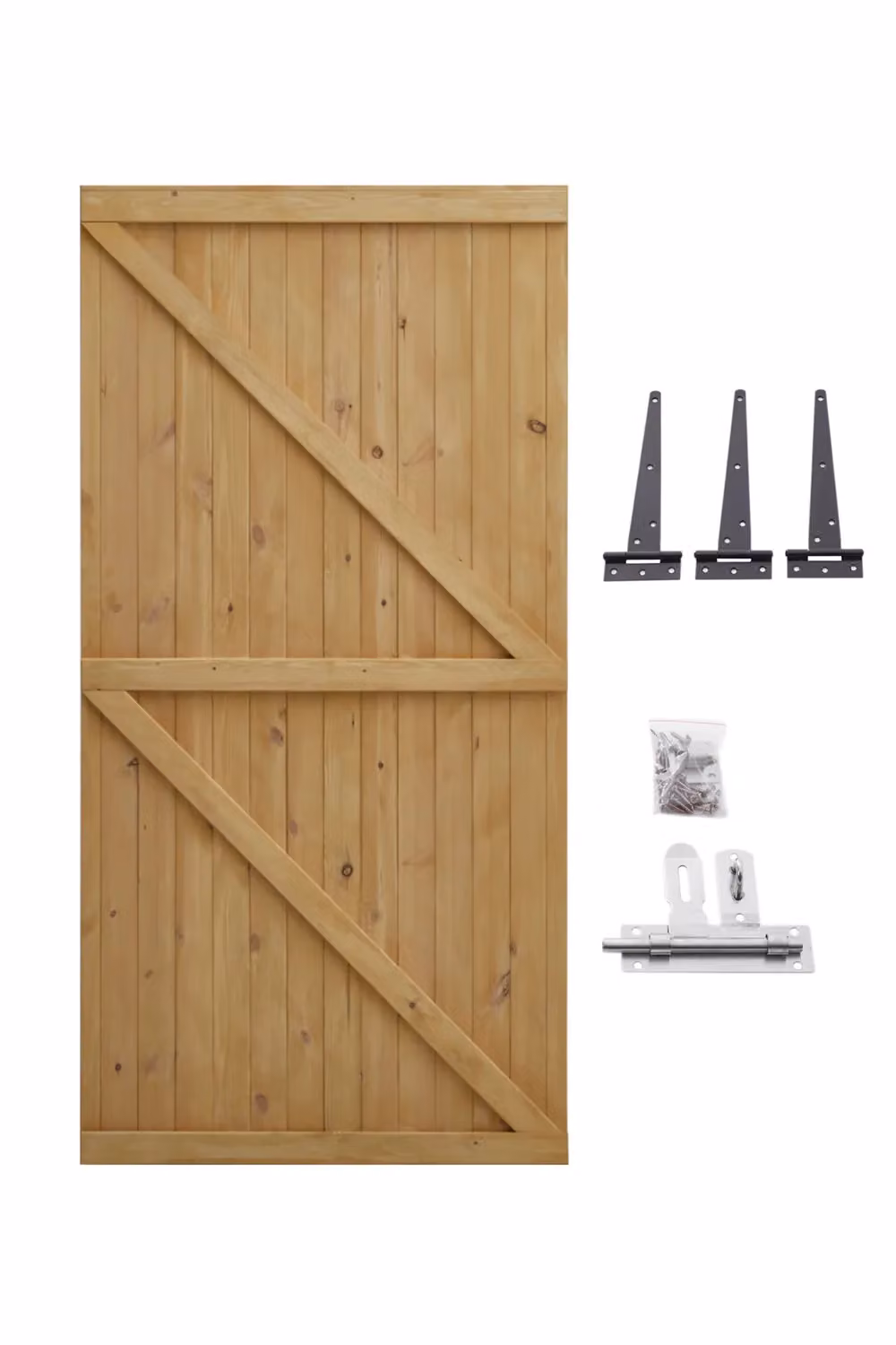 Living and Home Brown Pine Wood Garden Flat Top Swing Gate, W: 91 cm, H: 183 cm – 2