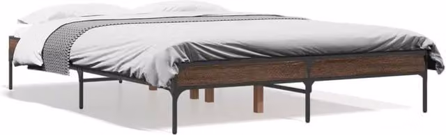Berkfield Home Small Double Bed Frame in Brown Oak, W/D/H: 120 x 30 x 200 cm