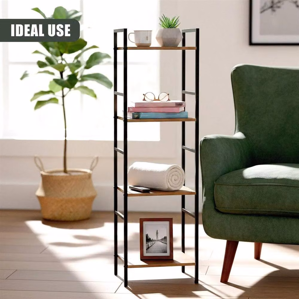 Havendro 4 Tier Industrial Storage Rack in Brown and Black – 3