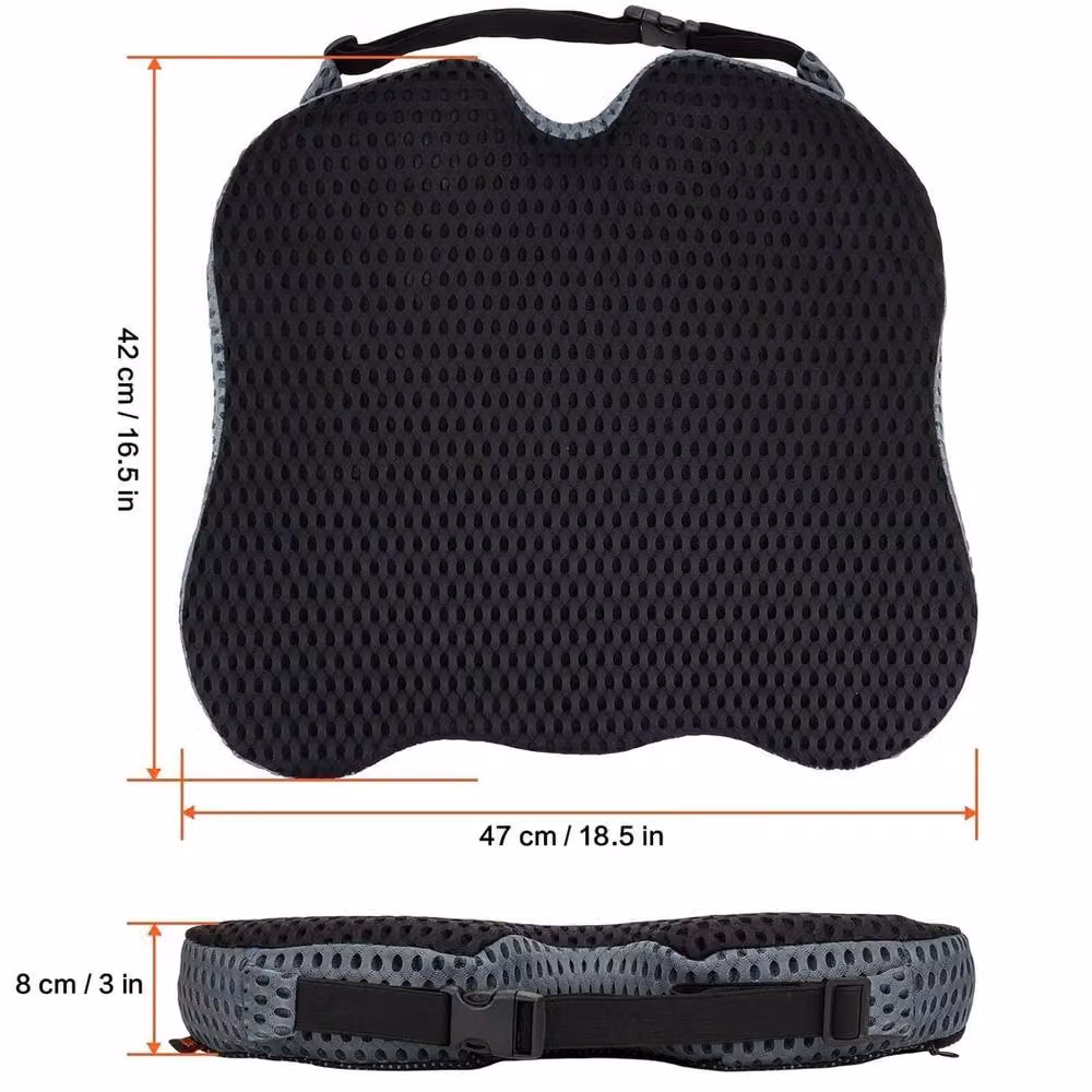 NESTLUNE Memory Foam Wedge Car Seat Cushion in Black, W/D/H: 120 x 135 cm – 2
