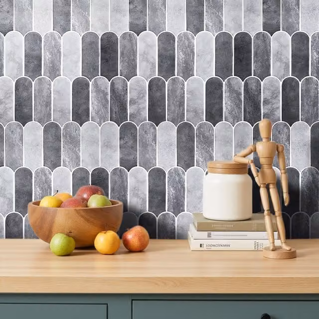 Lifeideas 10-Piece Self-Adhesive Arch Wall Tile Stickers in Grey