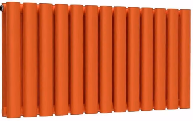 Lux Heat Oval Horizontal Steel Radiator in Orange, W: 78 cm, H: 40 cm
