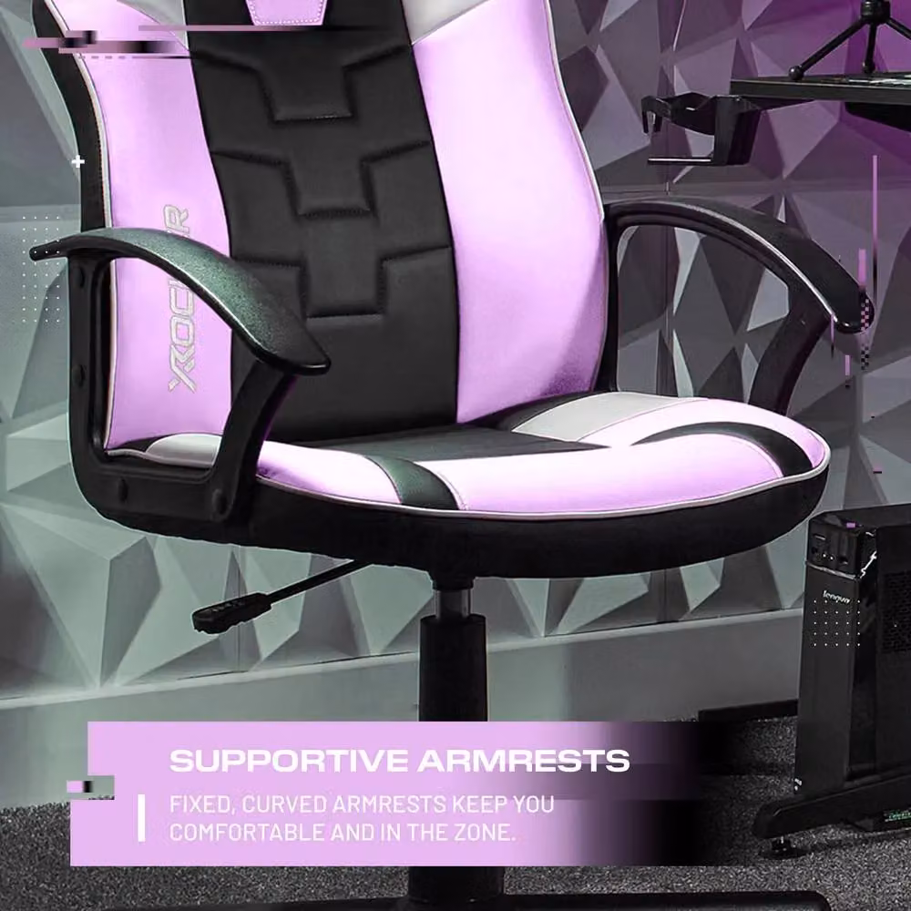 X Rocker Saturn Ergonomic Mid Back Esport Gaming Chair in Pink and Black – 2