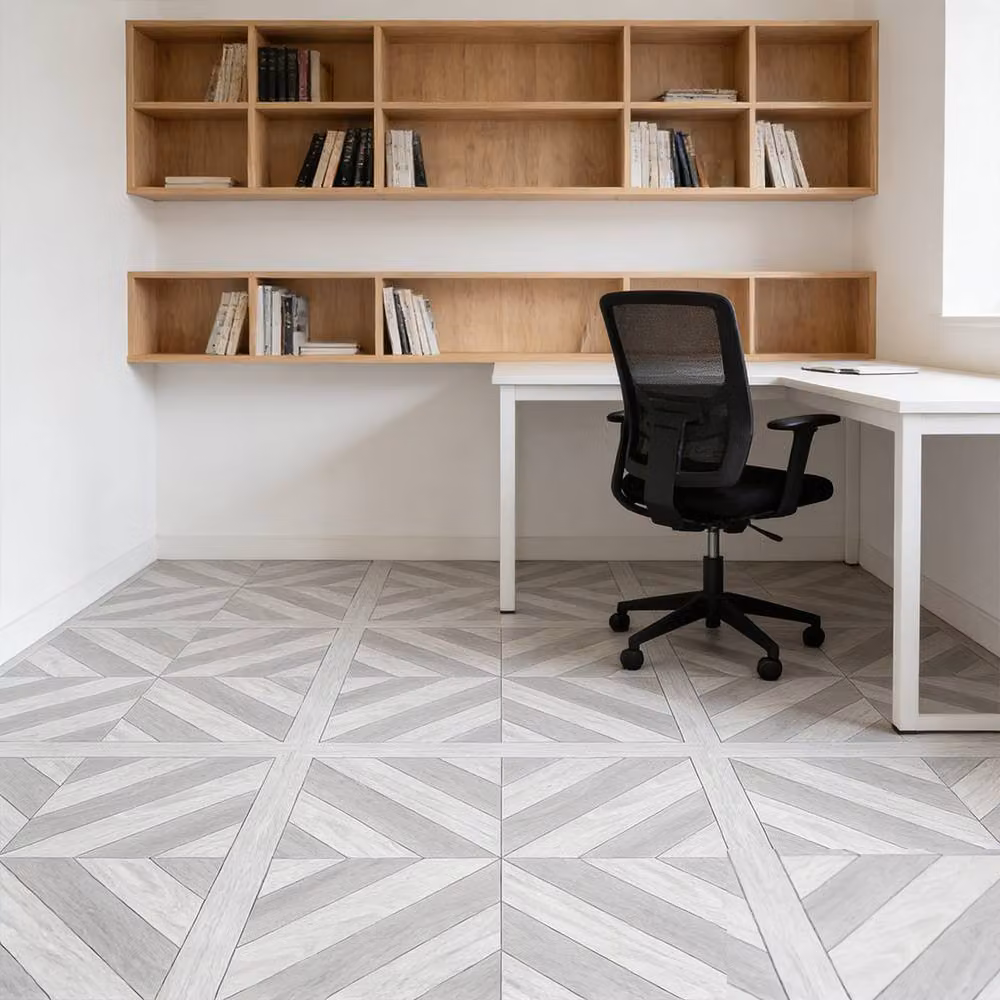 Ventryn 12 Pack Grey Self Adhesive Textured Vinyl Floor Tiles, 45.72 cm – 4
