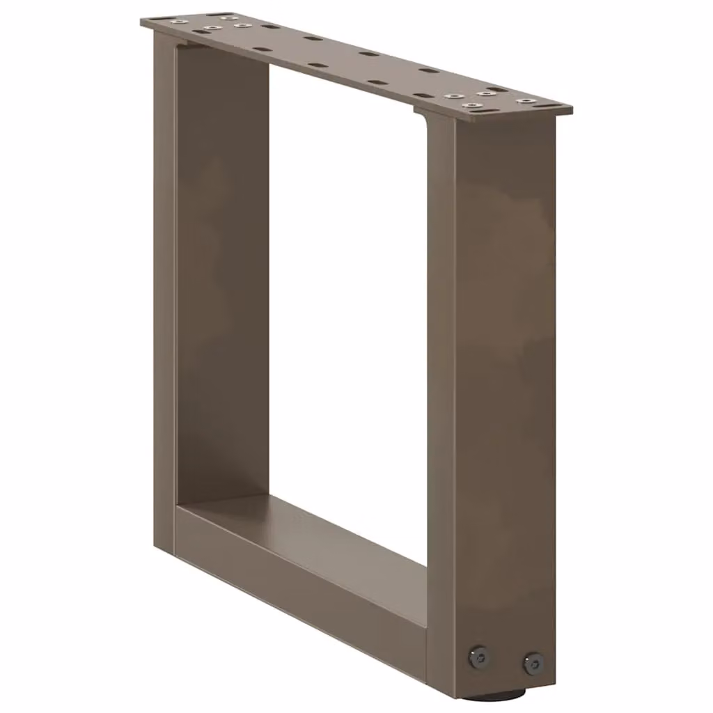 Berkfield Home U-Shaped Coffee Table Legs, 2 Pieces, Brown Steel, H: 40 cm x W: 30.5 cm x D: 30.5 cm – 2