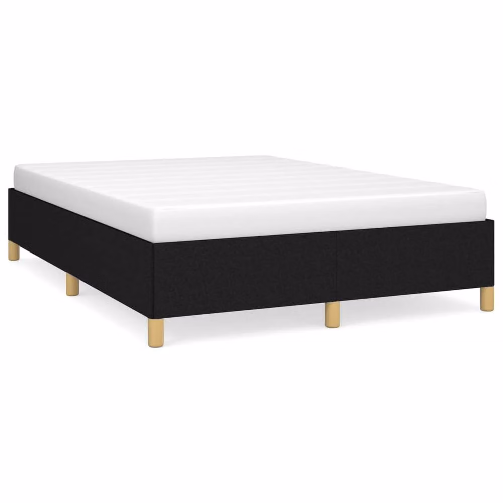 Berkfield Home Upholstered Fabric Double Bed Frame, Black, W: 135 cm, L: 190 cm – 2
