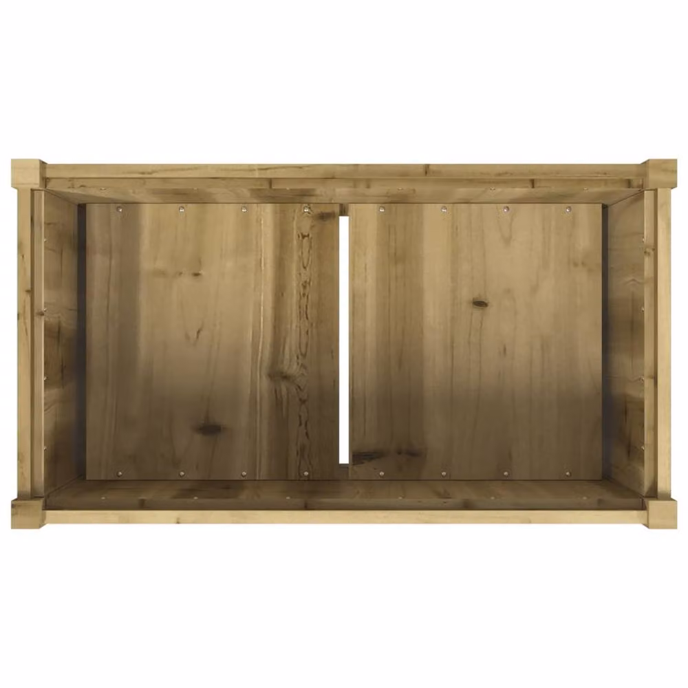 Berkfield Home Brown Impregnated Wood Pine Garden Planter Tub W/D/H: 90 x 50 x 70 cm – 4