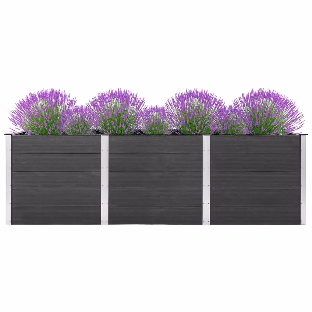 Berkfield Home Garden Grey WPC Raised Bed W: 300 cm, D: 50 cm, H: 91 cm – 2