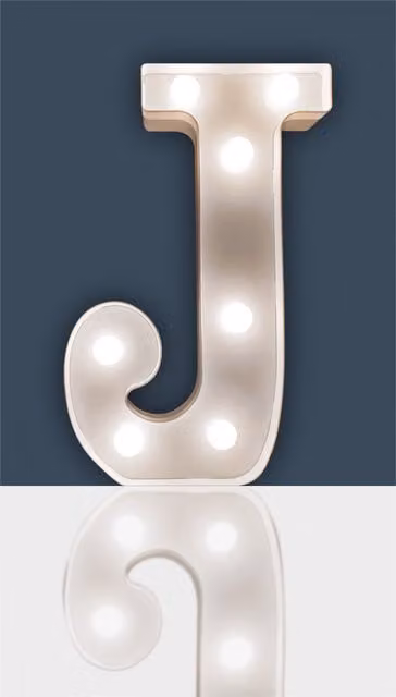 St Helens Battery Operated 3D LED Letter J Night Light in White