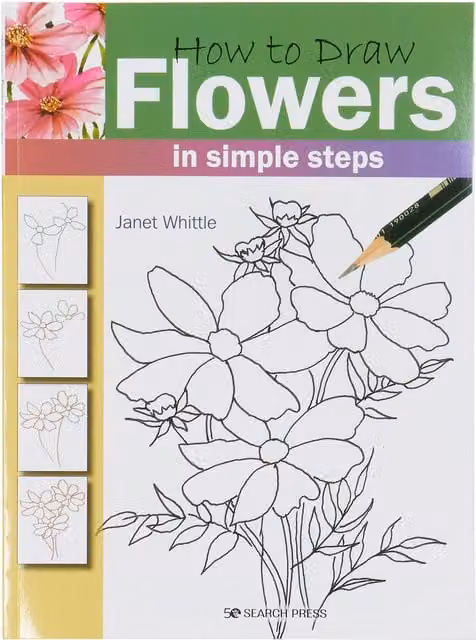 How to Draw Flowers Activity Book by Search Press, Multicolour