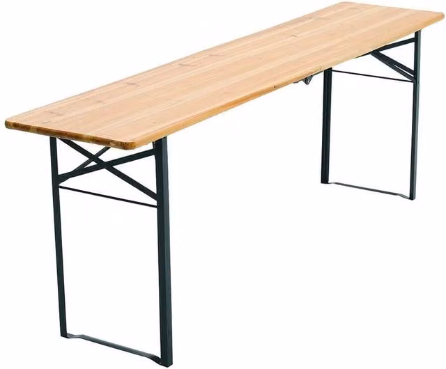 EONLION Natural Wooden Folding Picnic Beer Table with Metal Accents, Width: 100 cm – 1