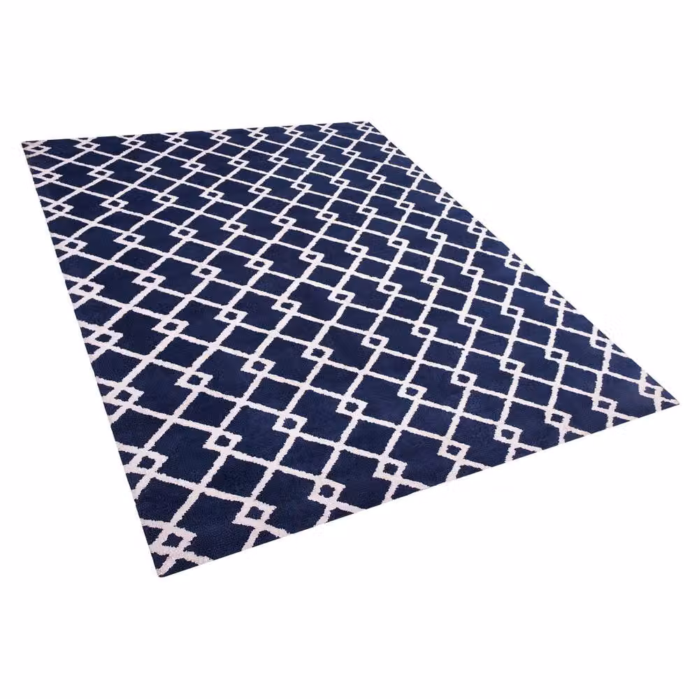 Wyld and Coco Azure Geometric Hand-Tufted Polyester Area Rug in Blue, W: 140 cm, L: 200 cm – 3
