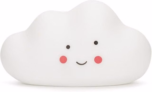 ValueLights Cloud LED Childrens Night Light with Remote Control, White Silicone Nursery Bedside Lamp