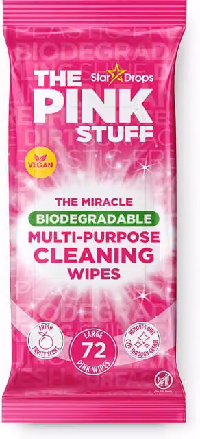 The Pink Stuff Miracle Multi-Purpose Cleaning Wipes, 72 Biodegradable Wipes – 1
