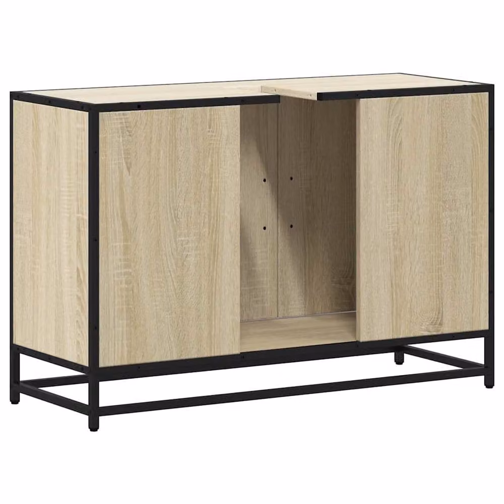 Berkfield Home Freestanding Bathroom Sink Cabinet in Sonoma Oak Beige, W/D/H: 90 x 33 x 60 cm – 3