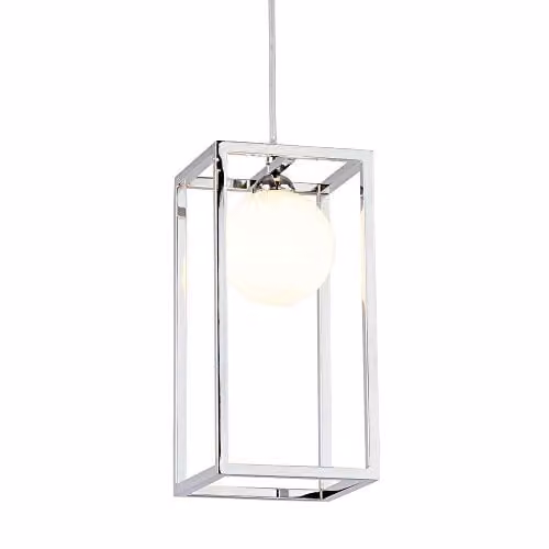 Netlighting Industrial and Retro Hanging Pendant Light with Grey Glass Shade and Chrome Finish, G9
