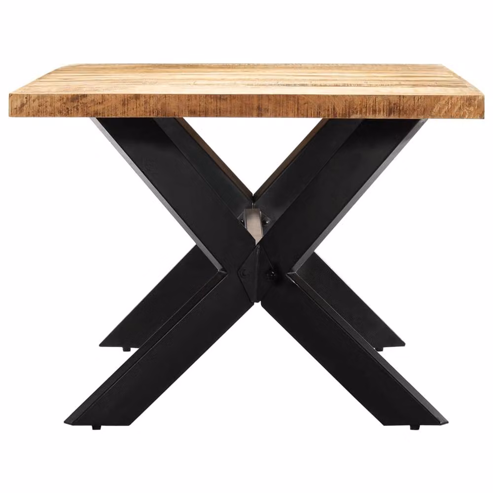 Berkfield Home Rectangular Dining Table in Brown Solid Mango Wood W/D/H: 200 x 100 x 75 cm – 2
