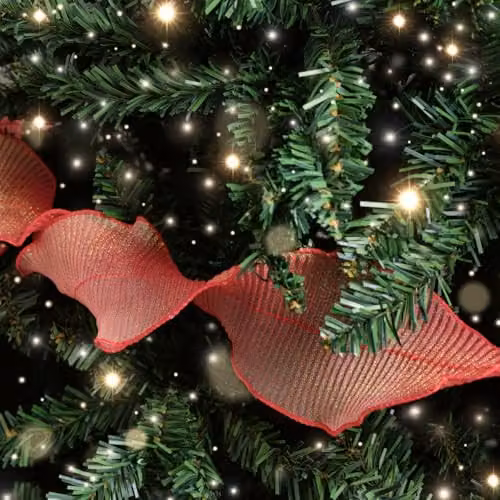 Melody Maison Red Sparkle Ruffle Christmas Tree Ribbon, 270 cm – 3