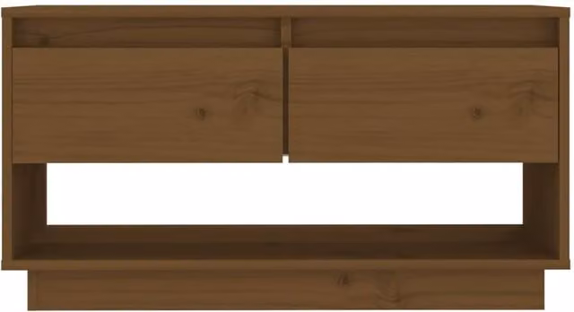 Berkfield Home Honey Brown Solid Wood Pine TV Cabinet W: 74 cm, D: 34 cm, H: 40 cm – 1