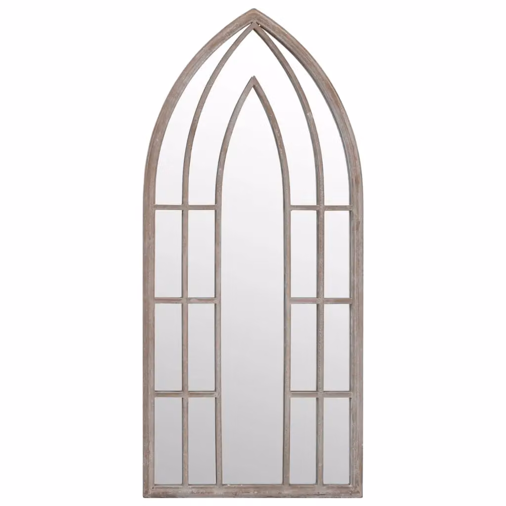 Berkfield Antique Sand Garden Mirror in Beige Metal, W/H: 70 x 30 cm – 2