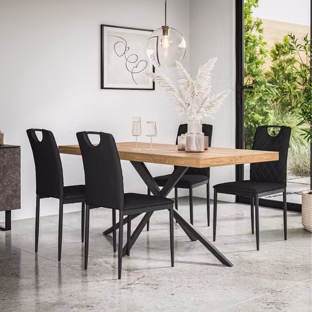 More4Homes Donni Black Dining Table and 4 Chairs Set