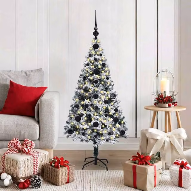 Berkfield Home Artificial Green Christmas Tree with 150 LEDs and Stand, Height: 120 cm